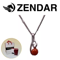【ZENDAR】頂級天然沙丁紅珊瑚圓珠3.5-4mm銀色項鍊 AQUA (220248-13)