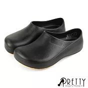 【Pretty】男女 廚師鞋 工作鞋 雨鞋 輕量 防水 台灣製 JP28 黑色