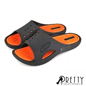 【Pretty】台灣製男女款個性撞色孔洞吸震防水萬用拖鞋 JP25 橙色
