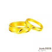 J’code真愛密碼金飾 相互扶持黃成對金戒指