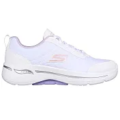 Skechers Go Walk Arch Fit [124860WLV] 女 健走鞋 運動 步行 支撐 穩定 白 紫