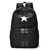 O-ni O-ni新款精選優質防水尼龍布星星圖案多功能旅行韓版雙肩包(bag-625) 黑色