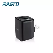 RASTO RB7 迷你摺疊2.4A雙USB快速充電器 黑