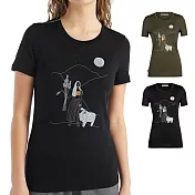 【紐西蘭icebreaker】女 Tech Lite II 圓領短袖上衣(牧羊女孩)-AD150  #美麗諾羊毛 #排汗衣 #登山健行運動 S 黑