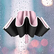 【巴芙洛】1+1/2入組晴雨兩用自動反向傘/安全反光條雨傘/反向折疊雨傘_ 少女粉 (手電筒款+普通款)