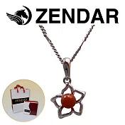 【ZENDAR】頂級天然沙丁紅珊瑚圓珠3.5-4mm銀色項鍊 KARMA (220248-23)