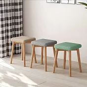 【AOTTO】無印風方形可疊加實木餐椅 椅凳-2入 米色