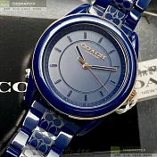 COACH蔻馳精品錶,編號：CH00106,38mm圓形寶藍陶瓷錶殼寶藍色錶盤陶瓷寶藍錶帶