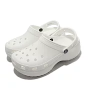 Crocs 布希鞋 Classic Platform Clog W 女鞋 白 洞洞鞋 厚底 卡駱馳 206750100