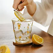 【優多生活】清新花草玻璃杯 (黃檸檬)