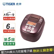(日本製造) TIGER虎牌 6人份壓力IH炊飯電子鍋(JPT-H10R) 咖