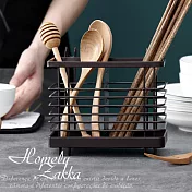 【Homely Zakka】日式簡約鐵藝可掛式筷子叉勺餐具分類瀝水籃/餐具收納架/置物架_ 深銅色