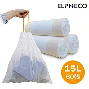 美國ELPHECO 拉繩束口垃圾袋15L ELPH101(1組/6入)