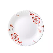【iwaki】日本品牌 法國製 強化玻璃餐盤 (淺型19cm) -五入組 紅花