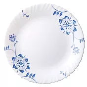 【iwaki】日本品牌法國製強化玻璃餐盤 (淺型25cm) -五入組(原廠總代理)  藍花