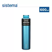 【sistema】紐西蘭進口不鏽鋼粉彩保溫/保冷水瓶600ml(原廠總代理) 藍