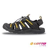 【LOTTO】義大利 男 水陸兩用護趾涼鞋- 27cm 黑/黃