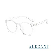 【ALEGANT】現代感澄雅透視圓框輕量TR90光學框UV400濾藍光眼鏡