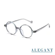 【ALEGANT】古著簡約典雅灰小圓框輕量TR90光學框UV400濾藍光眼鏡