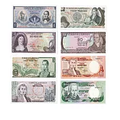 【耀典真品】哥倫比亞 上世紀珍藏鈔系列～8 枚大全套