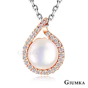 GIUMKA天然珍珠項鍊女鍊人魚的眼淚短項鏈 精鍍玫瑰金 玫金色 禮物 母親節推薦 MN22001-2 45cm 玫金色白鋯