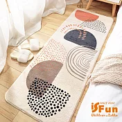 【iSFun】加長保暖＊羊羔絨床邊地毯墊60x160cm/花色可選  圓點年輪