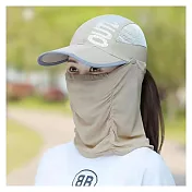 【EZlife】全罩式透氣折疊防曬帽- 卡其