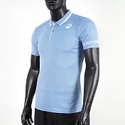 Asics [2041A138-403] 男 Polo衫 短袖上衣 網球 海外版 運動 休閒 舒適 透氣 抗UV 天藍