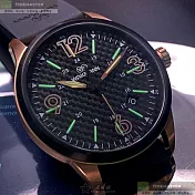 WAKMANN威克曼瑞士錶,編號：WA00010,42mm圓形玫瑰金精鋼錶殼黑色幾何立體圖形錶盤矽膠深黑色錶帶