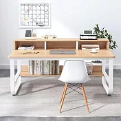 【AOTTO】北歐現代簡約桌上收納U型腿書桌(辦公桌 電腦桌) 原木白架