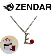 【ZENDAR】頂級天然沙丁紅珊瑚圓珠3-3.5mm字母銀色項鍊 字母E (227248)