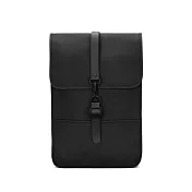 【Rains】Backpack Mini 經典防水迷你版長型後背包(多色可選)  Black