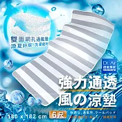 《Dr.Air透氣專家》3D特厚強力透氣 涼墊(雙人加大6尺)灰白-線條床墊 蜂巢式網布 輕便好收納