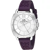 COACH 時尚矽膠錶帶腕錶-紫