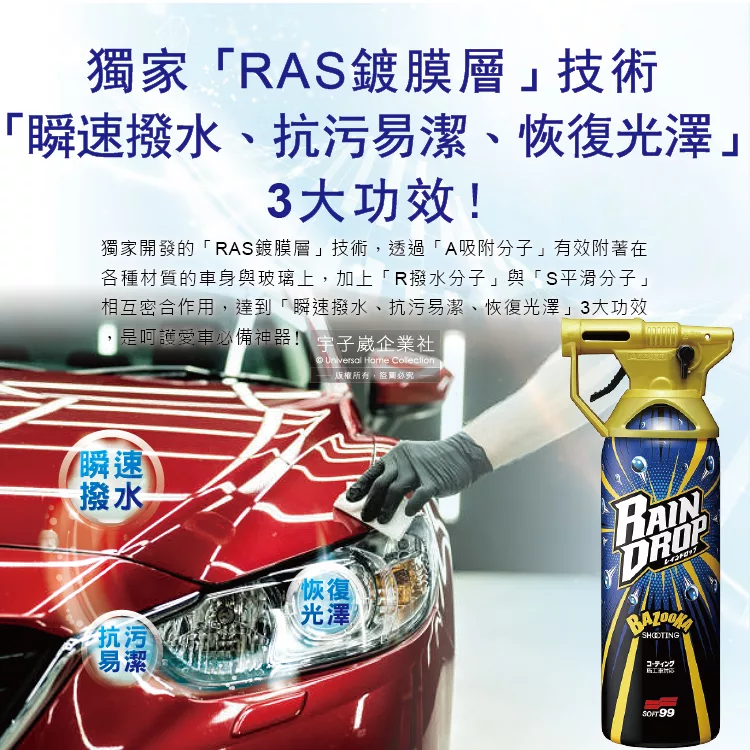 博客來 日本soft99 Rain Drop撥水瞬速耐久90天長效防污車體玻璃鍍膜劑 W310 300ml 噴槍瓶 汽車 美容 抗污垢易清潔 雨天視野清晰 博客來 日本soft99 Rain Drop撥水瞬速耐久90天長效防污車體玻璃鍍膜劑 W310 300ml 噴槍瓶 汽車 美容 抗污垢易清潔 雨天視野清晰