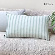 義大利La Belle《極簡線條》超COOL超涼感信封枕套--2入-綠x灰