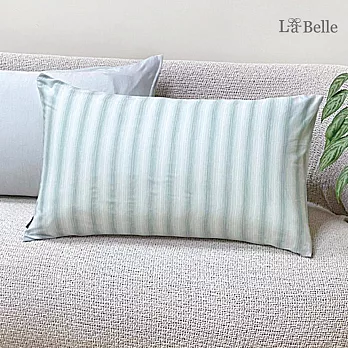 義大利La Belle 超COOL超涼感信封枕套--2入 極簡線條-綠x灰