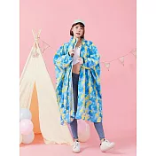 【Funny Q】透氣排汗斗篷雨衣-飛天藍(男女適用)