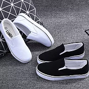 【Amoscova】女鞋 懶人帆布鞋 小白鞋 學生鞋 休閒鞋 板鞋 情侶鞋(1650) EU39 黑色