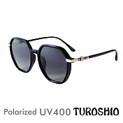 Turoshio TR90 偏光太陽鏡 淑媛大框 黝亮黑 2301 C1 贈鏡盒、拭鏡袋、多功能螺絲起子、偏光測試片