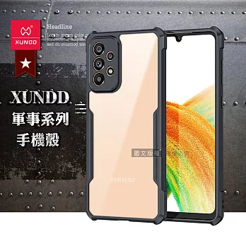 XUNDD 軍事防摔 三星 Samsung Galaxy A33 5G 鏡頭全包覆 清透保護殼 手機殼(夜幕黑)