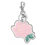 COACH 玫瑰鑰匙圈吊飾-粉