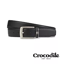 【Crocodile】鱷魚皮件 真皮皮帶 素面軟皮 打洞休閒皮帶 紳士皮帶-0101-52009-01 36 黑色