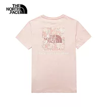 The North Face W S/S BOX NSE TEE 女 純棉花卉印花短袖T恤 NF0A5JXKUBF L 粉紅