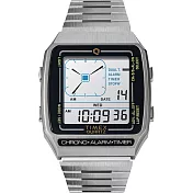 【TIMEX】天美時 Q Timex 電子系列 復刻電子錶-銀 (TXTW2U72400)
