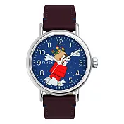 【TIMEX】天美時 x SNOOPY 限量聯名系列 聖誕禮物款手錶 (藍x酒紅 TXTW2U86500)