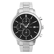 【TIMEX】天美時 風格系列 三眼雅仕手錶 (黑x銀 TXTW2V01600)