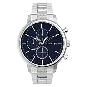 【TIMEX】天美時 風格系列 三眼雅仕手錶 (深藍x銀 TXTW2V01700)