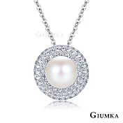 GIUMKA 925純銀項鍊天然珍珠 簡約典雅珍珠項鏈 抗過敏特性 情人節送禮推薦 MNS20015 45cm 銀色