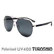 Turoshio TR90 偏光太陽鏡 飛官雙槓 撞色黑灰 J3233 C3 贈鏡盒、拭鏡袋、多功能螺絲起子、偏光測試片